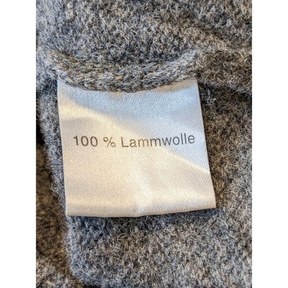 Mens Lambswool Sweater US Large Euro Size 52 Gray Button Mock Neck Royal Class - Picture 5 of 6